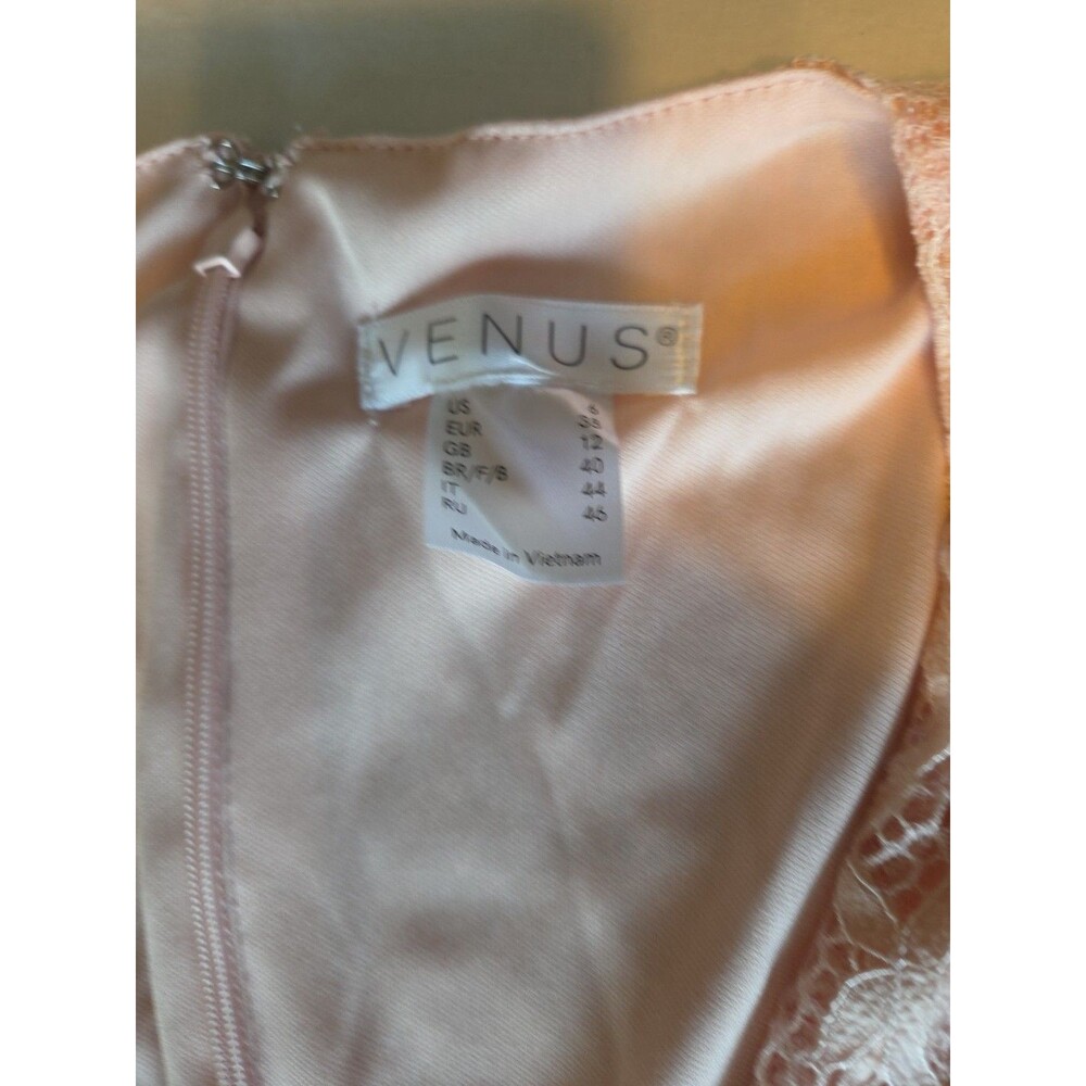 VENUS Womens Pink Crochet Lace Boho Sleeveless Dress Size 6 - Picture 2 of 5